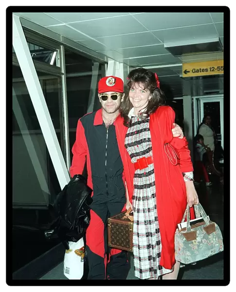 Elton John and wife Renata John at LAP July 1986