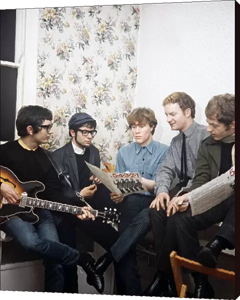 Pop group Manfred Mann in Alpha studios during 1964 rehearsal of 54321 for Thank