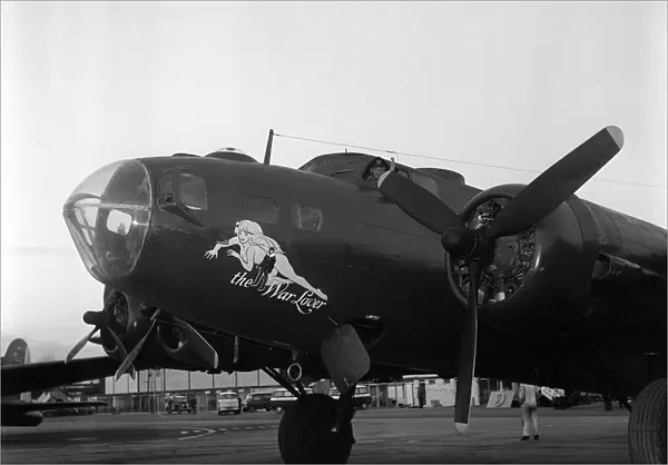 Boeing B17 Flying Fortress at Gatwick Airport 1961. The aircraft was one of three flown