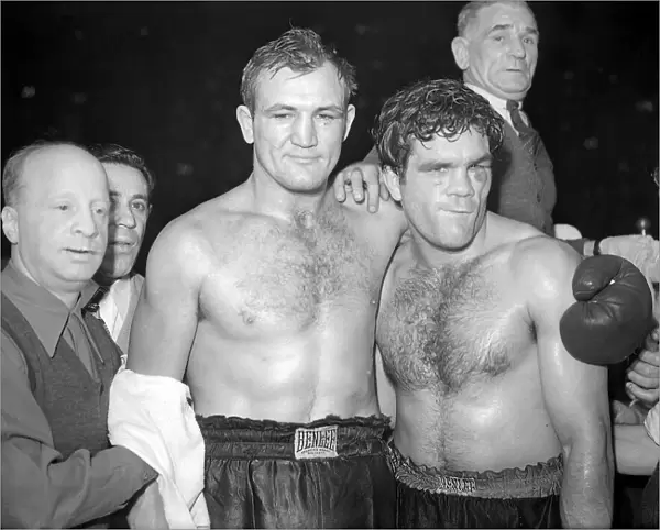 Freddie Mills Boxer - November 1946, with Joe Baksi, after their fight at Harringay