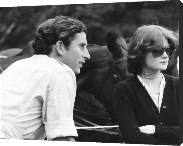 Prince Charles and lady friend Lady Sarah Spencer watching polo at Cowdray Park in Sussex