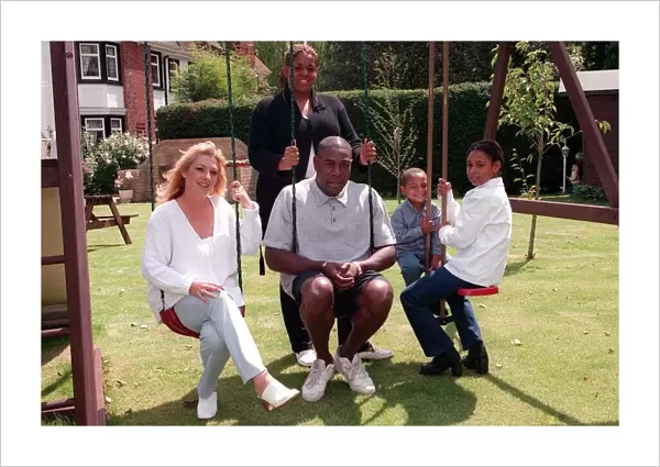 Frank Bruno former Heavyweight Boxer July 1998 at his home in Essex with wife