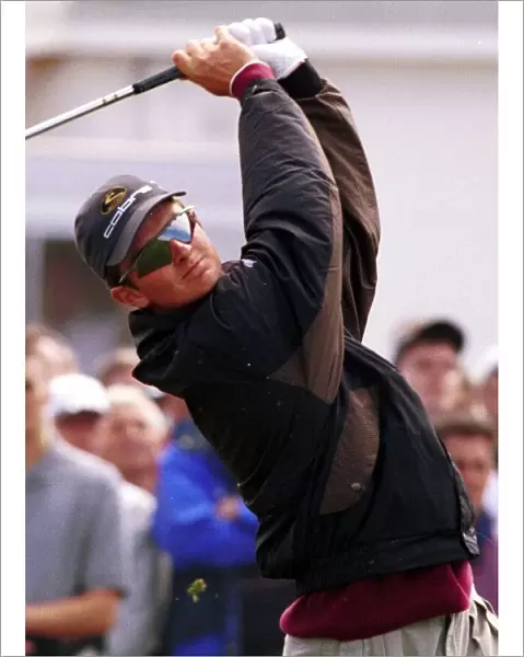 Justin Rose tees off on the first hole during the third round of the Open Golf