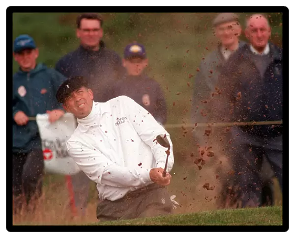 Tom Lehman at Troon for the Open Championship July 1997 In the bunker during his last