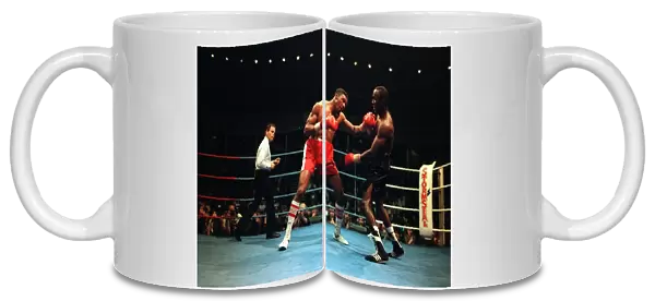 Michael Watson Boxing Middleweight contacts with a left punch against Mike McCullam