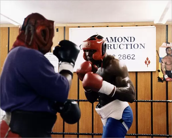 Frank Bruno sparring in gym