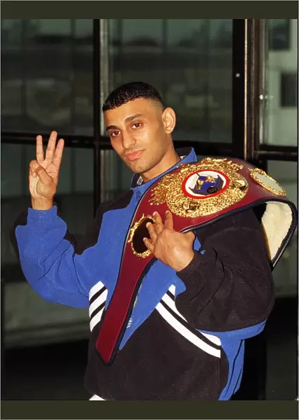 Prince Naseem Hamed at press conference before his WBO Featherweight fight with Tom