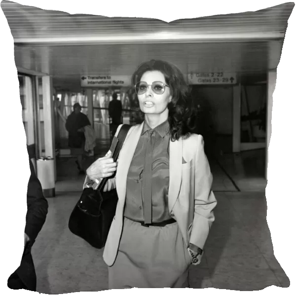 Sophia Loren pictured leaving Heathrow Airport for Antigua to make a film