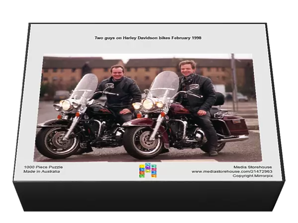 Two guys on Harley Davidson bikes February 1998