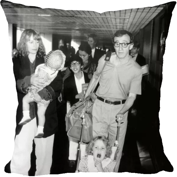 Woody Allen Actor and Film Producer at London Airport with his family dbase