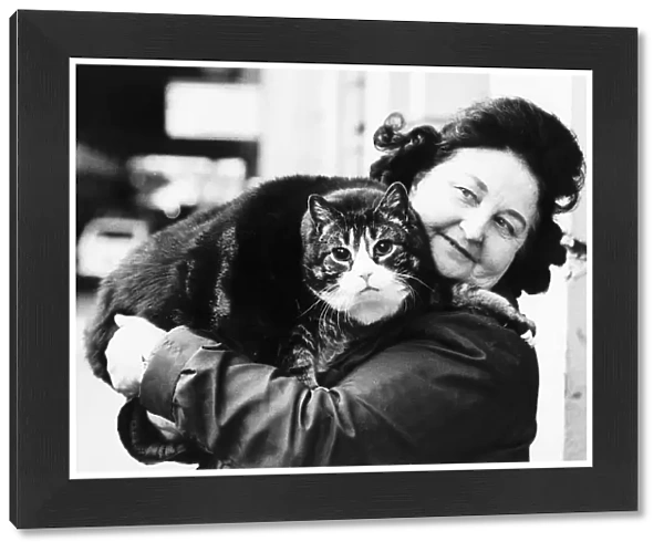 June Watson and Tiddles the cat Tiddles wandered into the ladies loo at Paddington