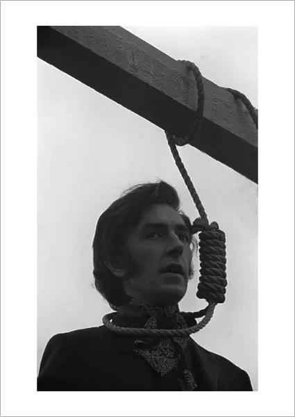 Peter Cook January 1971 With a noose around his neck in a scene he was shooting
