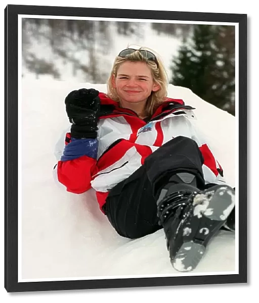 Zoe Ball Radio  /  TV Presenter December 1997. On ski resort