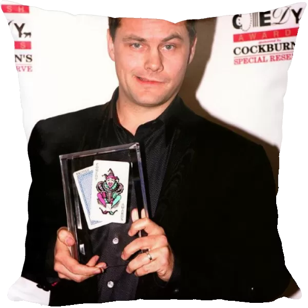 Jack Dee with his Comedy award December 1997 after winning best stand up comic at
