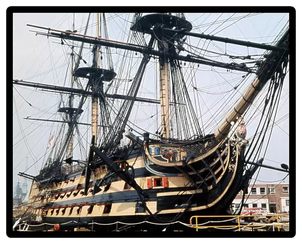 Lord Nelsons Flag ship HMS Victory which lead in the battle of Trafalgar