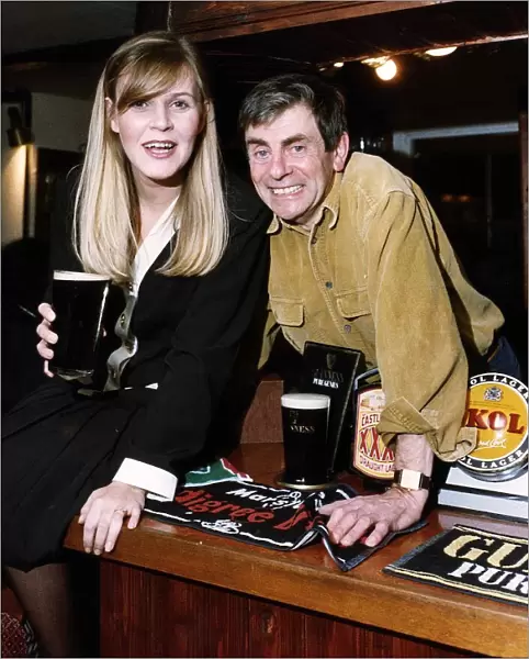 Melvyn Hayes with his Fiance Jayne Male at his Pub in St Albans