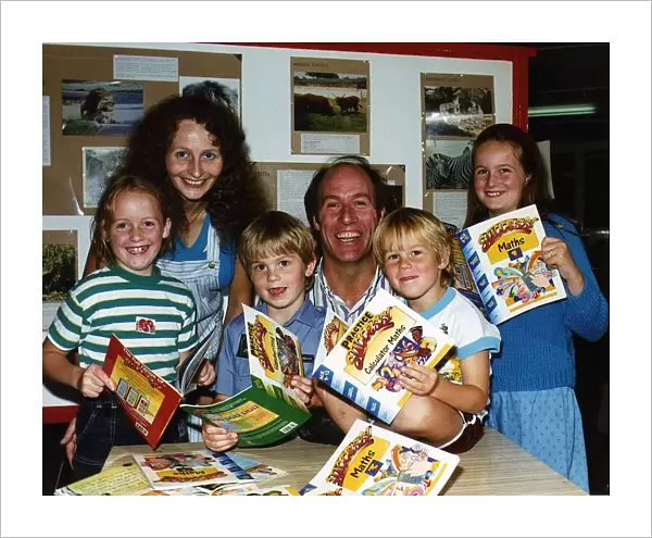 Terry Nutkins TV Presenter and Director of Windsdor Safari Park with his family