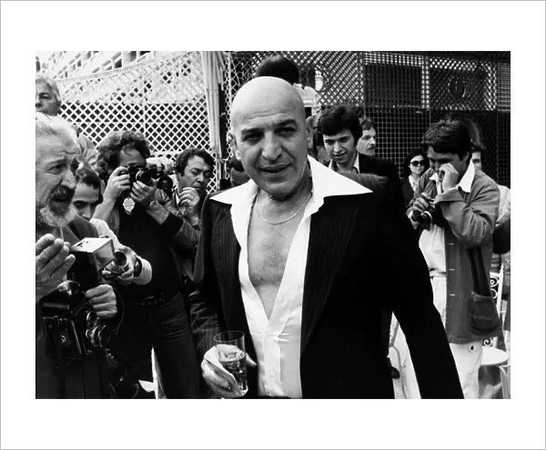 Telly Savalas Greek actor at Cannes 1977