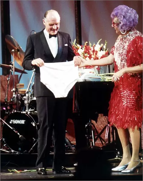 Major Ron Ferguson Barry Humphries actor in a Charity performance of the play Back with a