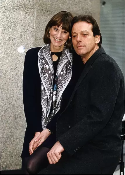 Gwyneth Strong Actress with Actor Leslie Grantham posing to publicise their new Series