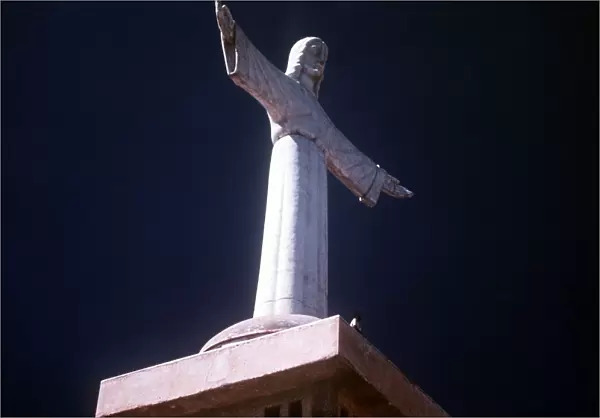 The statue of Christorei on a hill top overlooking the city of Lubango in south west