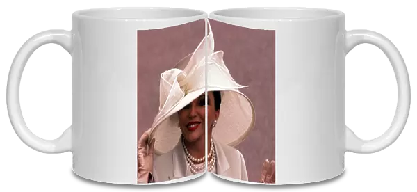 Joan Collins at Royal Ascot 1998 Actress wearing white hat