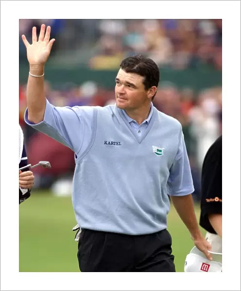 Paul Lawrie salutes the crowd on the 18th green after winning the 1999 British Open Golf