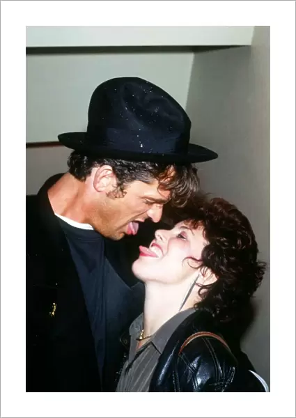 Rupert Everett actor and Ruby Wax kiss stars in the film Hearts of Fire