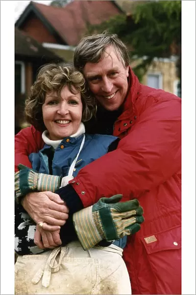 Penelope Keith actress with her husband. April 1989