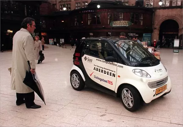 Swatch smart car in Glasgow Central Station January 1999
