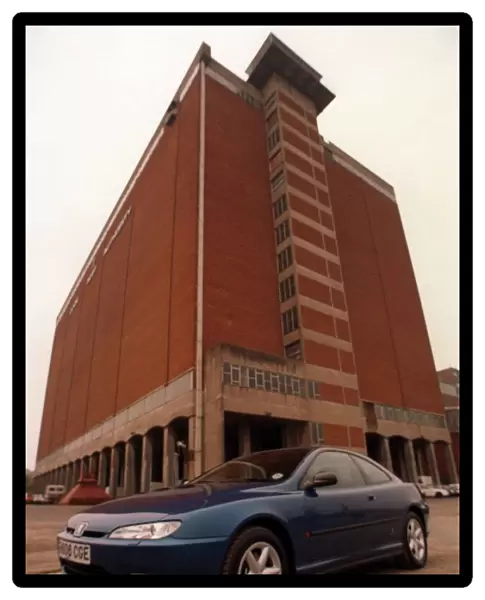 BLUE PEUGEOT 406 COUPE CAR AUGUST 1997 IN FRONT OF BUILDING