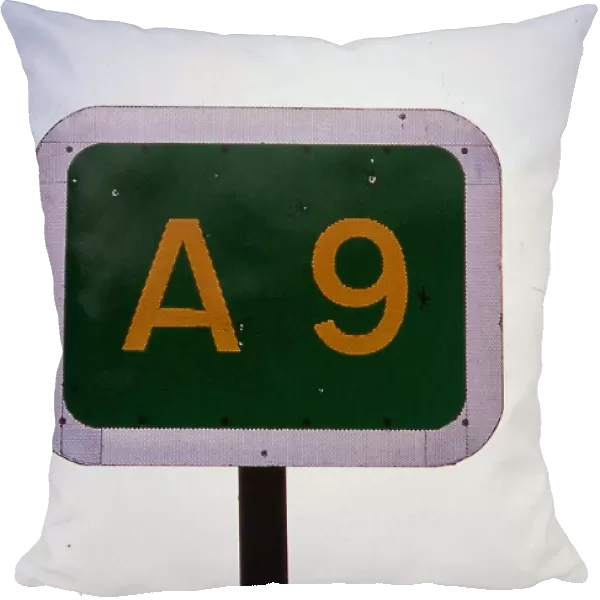 Roads A9 sign January 1990