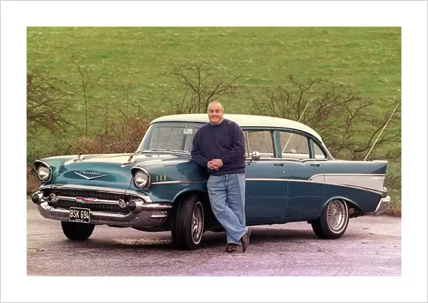 BOB JAMES WITH HIS 1957 CHEVY car December 1999 ROAD RECORD Supplement