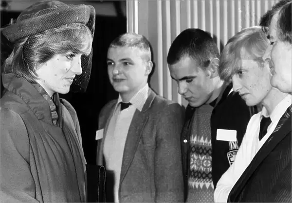 Princess Diana meets Skinhead youths in Guilford, December 1981