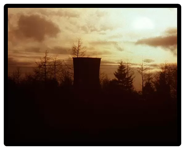 Sunset over the Royal Ordnance factory in Bishopton, Renfrewshire in Scotland