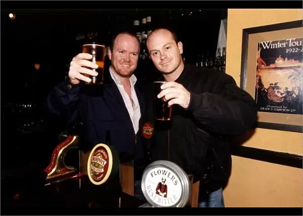 Ross Kemp Actor TV Soap'Eastenders'with Steve McFadden in a pub