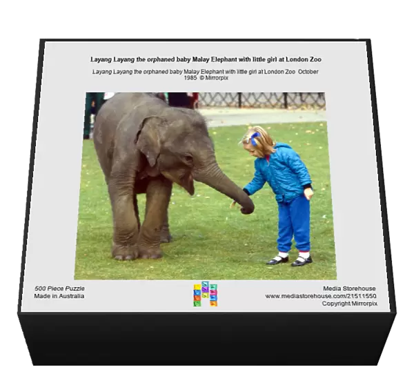 Layang Layang the orphaned baby Malay Elephant with little girl at London Zoo