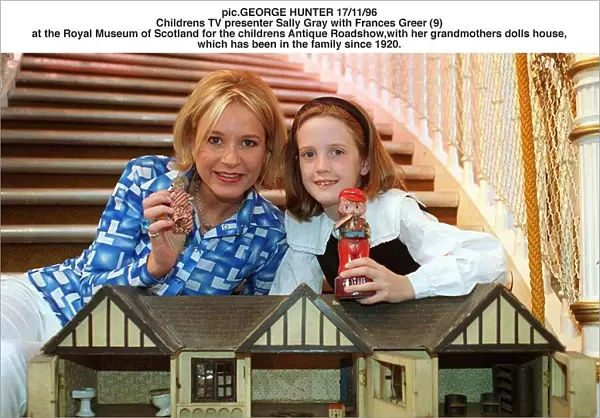 Childrens Antique Roadshow attended by TV Presenter Sally Gray with Frances Greer at