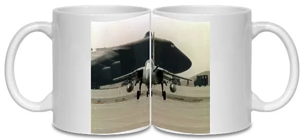 Gulf War Operation Desert Storm. An RAF Tornado F3 fighter taxi