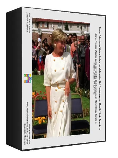Diana, Princess of Wales during her visit to the Shri Swaminarayan Mandir Hindu Temple in