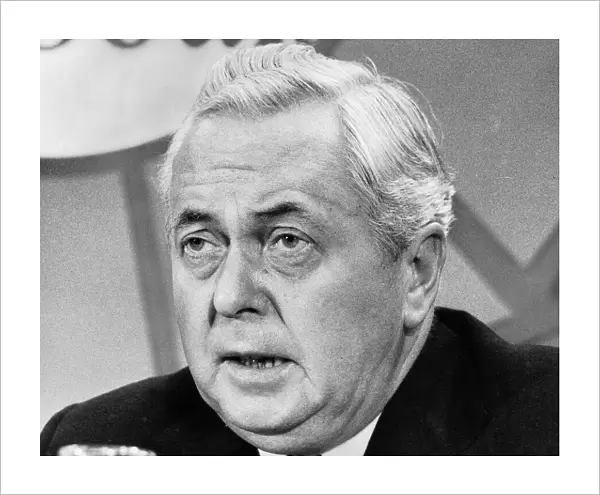 Harold Wilson Prime Minister at the Labour Party press confrence October 1974