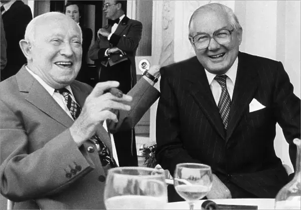 James Callaghan MP former Prime Minister with Lord Manny Shimwell at Brighton 1984