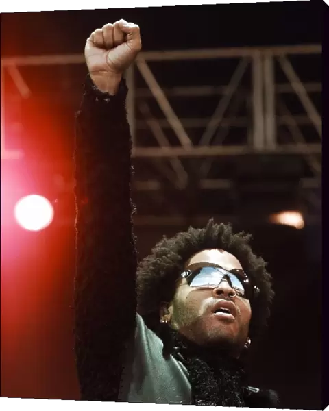 Lenny Kravitz performing on stage June 1999 at the Glastonbury music Festival