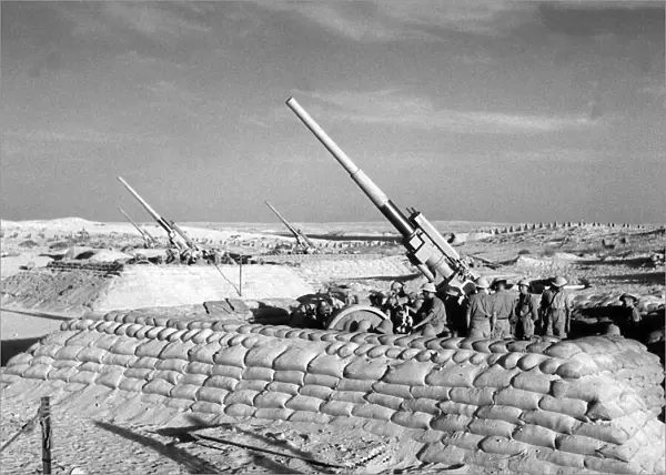 British anti aircraft guns in the Western Desert North Africa Circa 1942