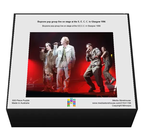 Boyzone pop group live on stage at the S. E. C. C. in Glasgow 1996