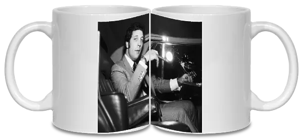 Tom Jones Singer on his way to Luton in a car circa 1972