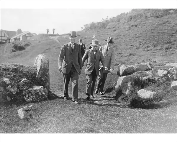 Mr David Lloyd George MP leader of the Liberal on holiday in Wales Daily
