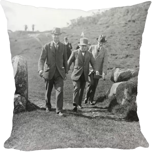 Mr David Lloyd George MP leader of the Liberal on holiday in Wales Daily