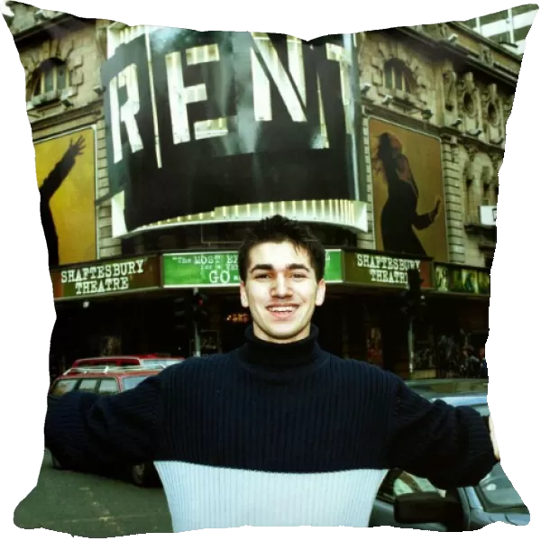 Wayne Moore April 1999 actor in the musical Rent, standing outside the Shaftsberry