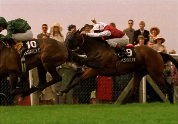 Windsor Castle wins from Three Cheers in the Queens Vase at Royal Ascot June 1997